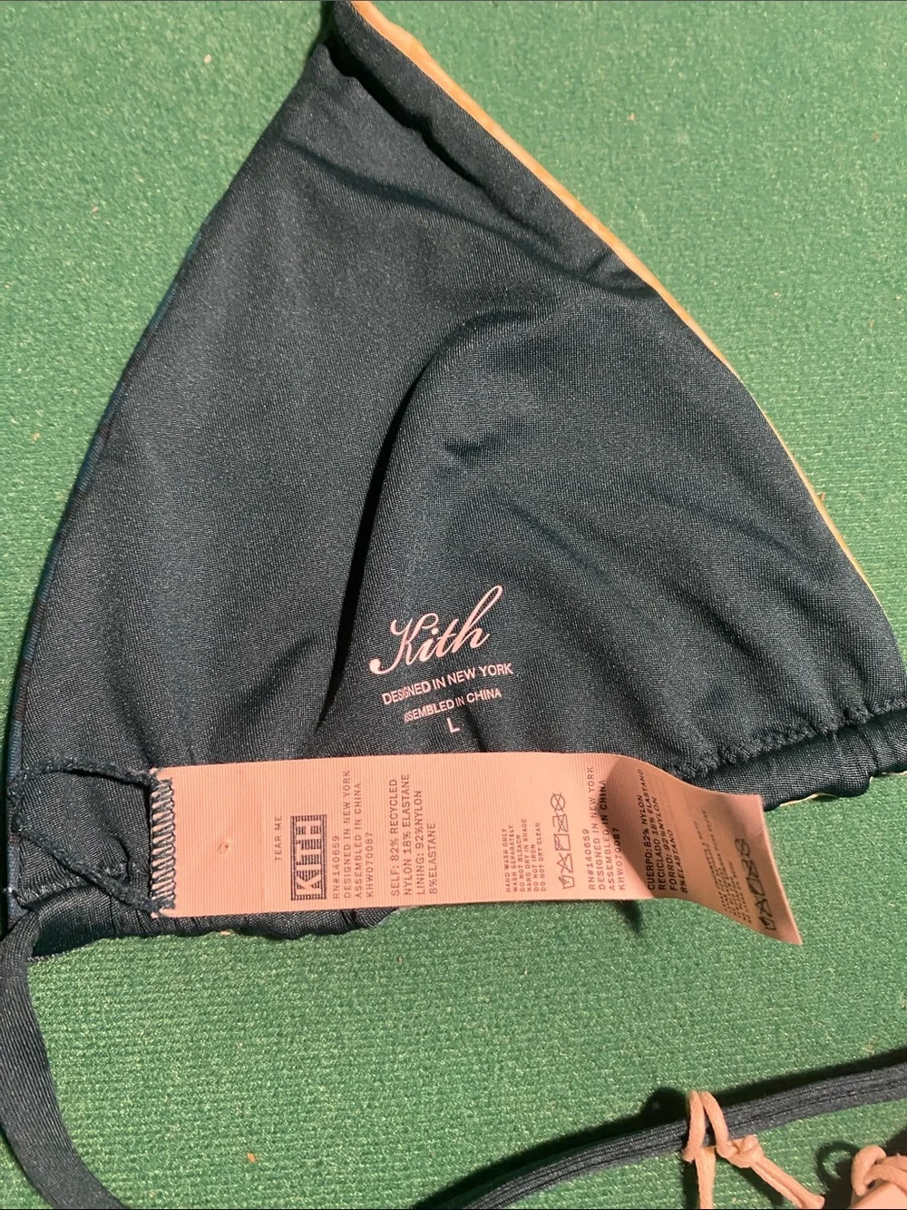 Kith Ombre Logo Triangle Bikini Top - Teal to Cream